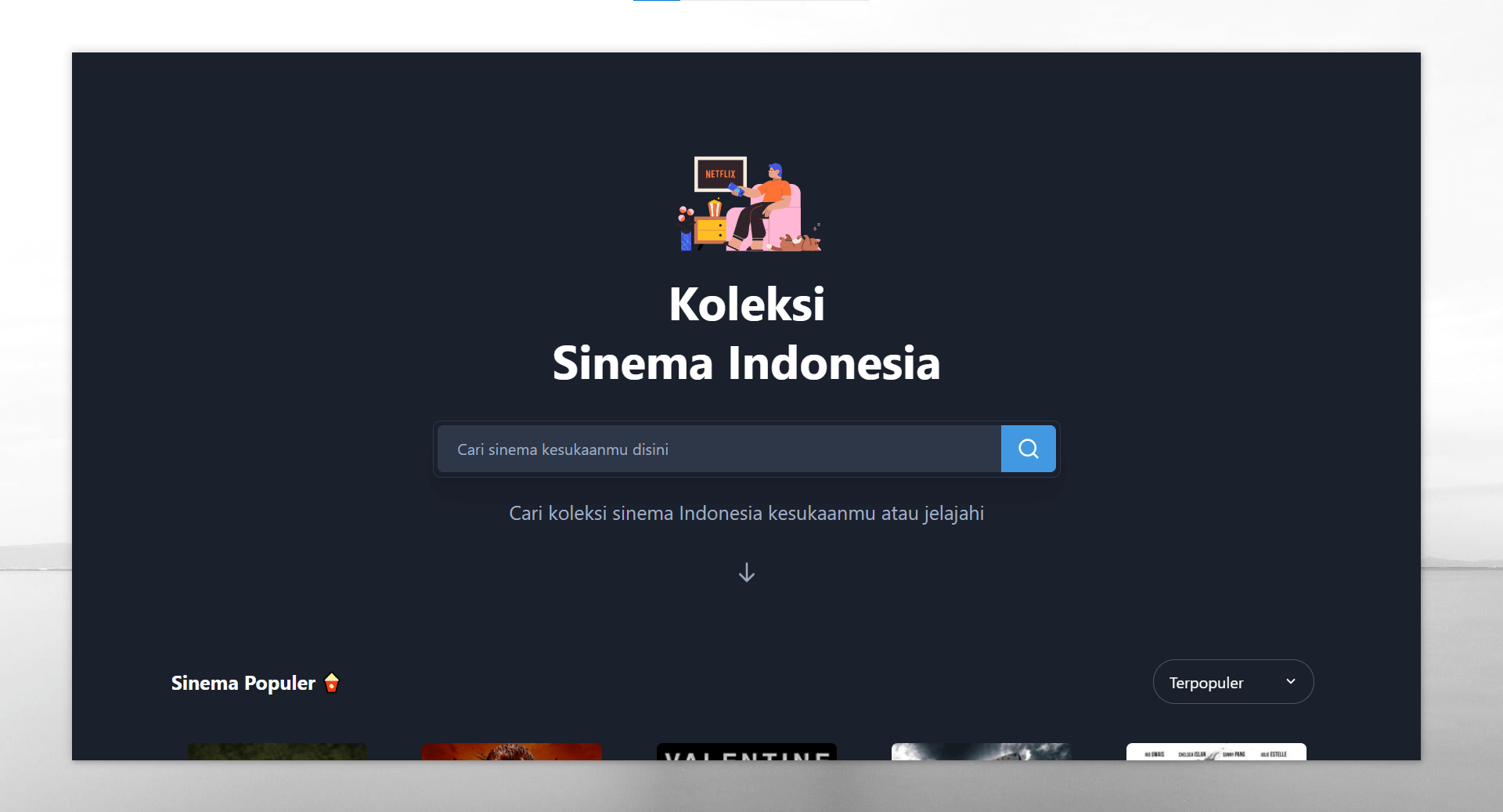 Tampilan User Interface Website Koleksi Sinema Indonesia